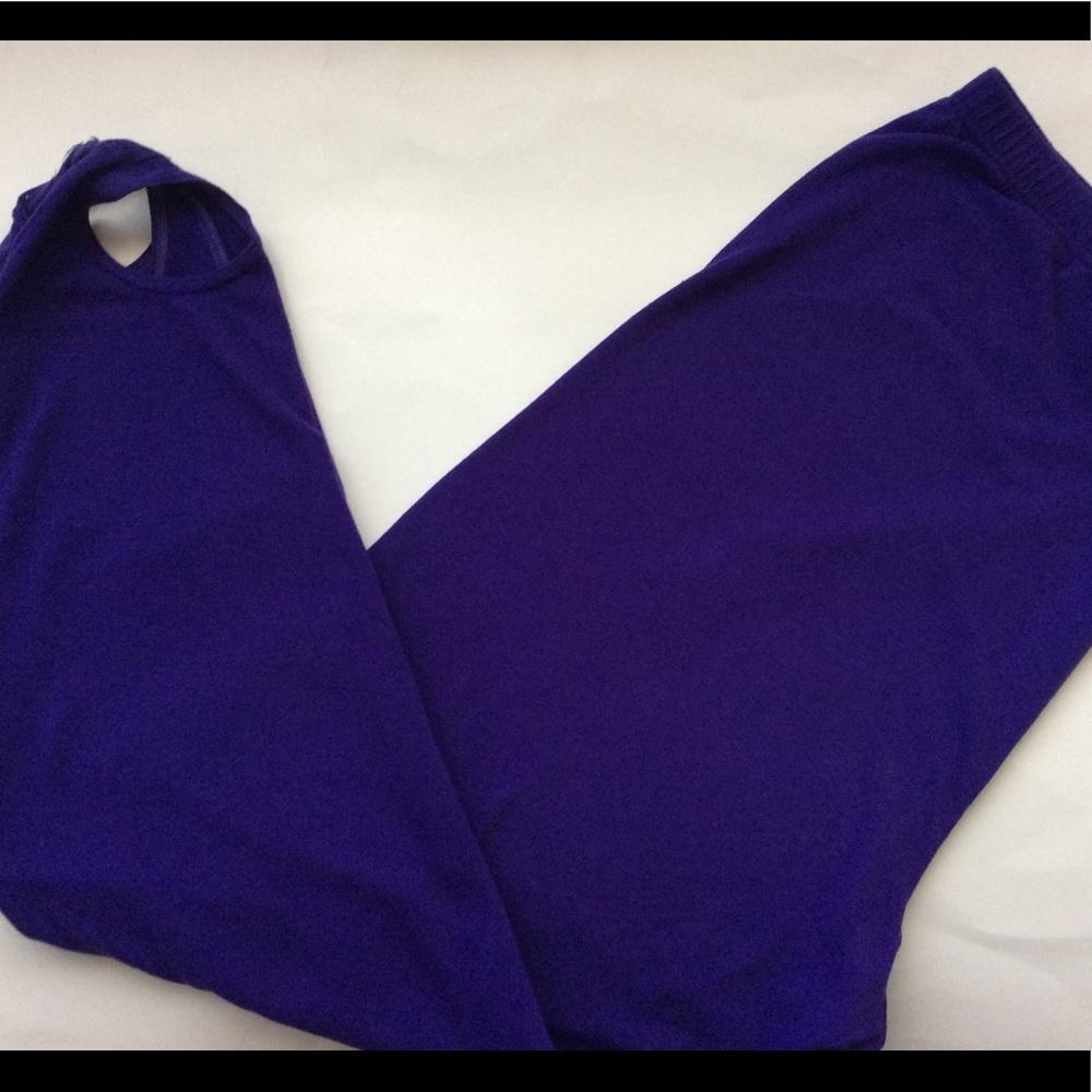 Maternity pants stretchy purple pants joggers pull on pants maternity size L